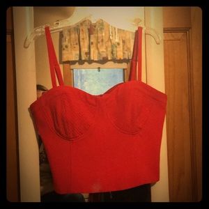 Arden B convertible strapless red sweetheart top